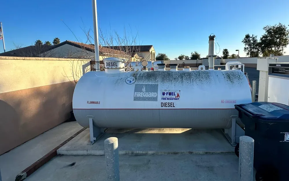 Cleaning an above-ground bulk diesel fuel tank